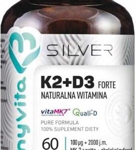 MYVITA Silver naturalna witamina K2 100mcg + D3 Forte 4000j.m. 60 kaps