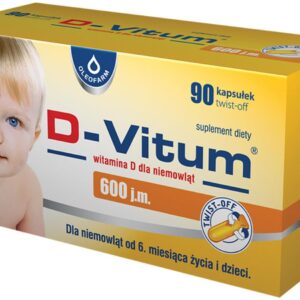 Oleofarm D-Vitum witamina D dla niemowląt 600 j.m., 90 kaps. twist-off